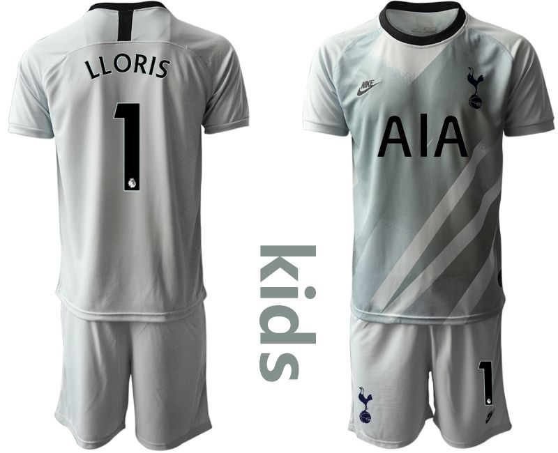 Youth 2019-2020 club Tottenham Hotspur gray goalkeeper #1 Soccer Jerseys->spain jersey->Soccer Country Jersey